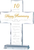 Happy 10 Years Anniversary Glass Cross Gift